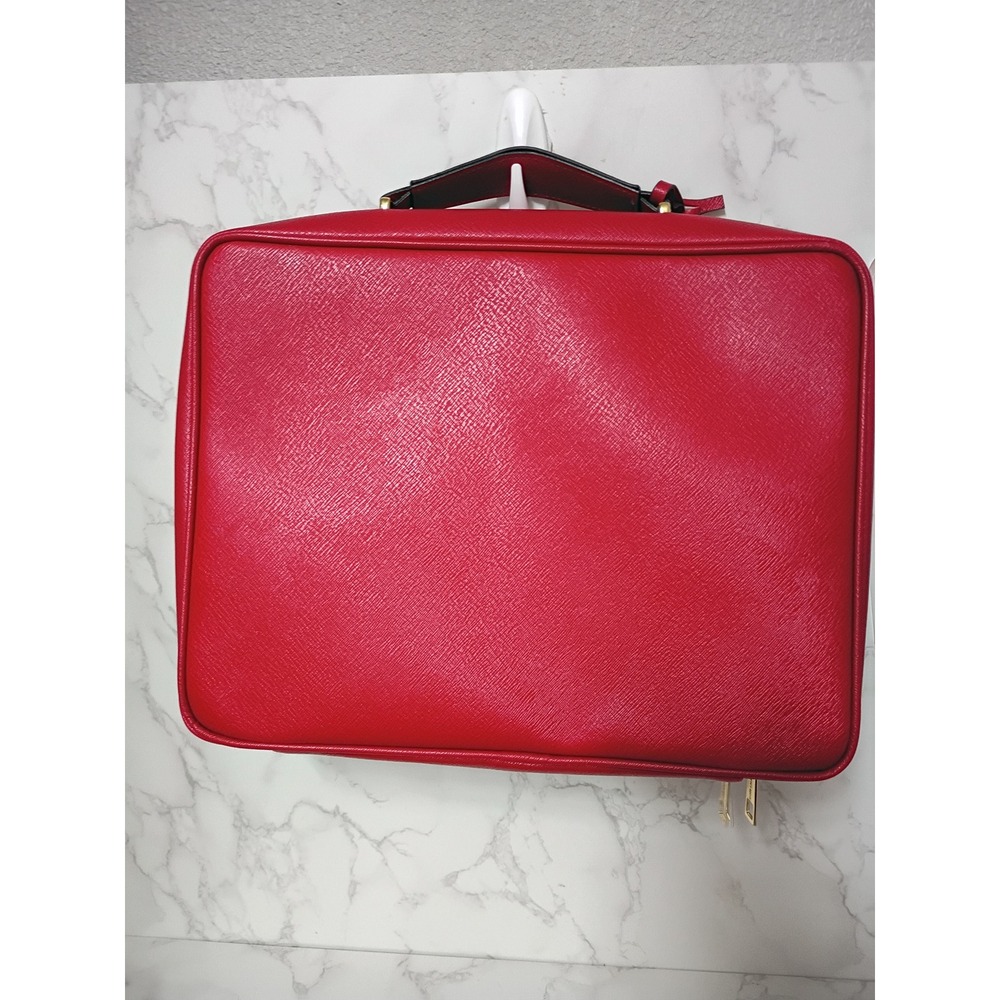 ESTEE LAUDER Red Playing Cards "Solitaire" Cosmetic Train Case - EUC - Picture 2 of 7